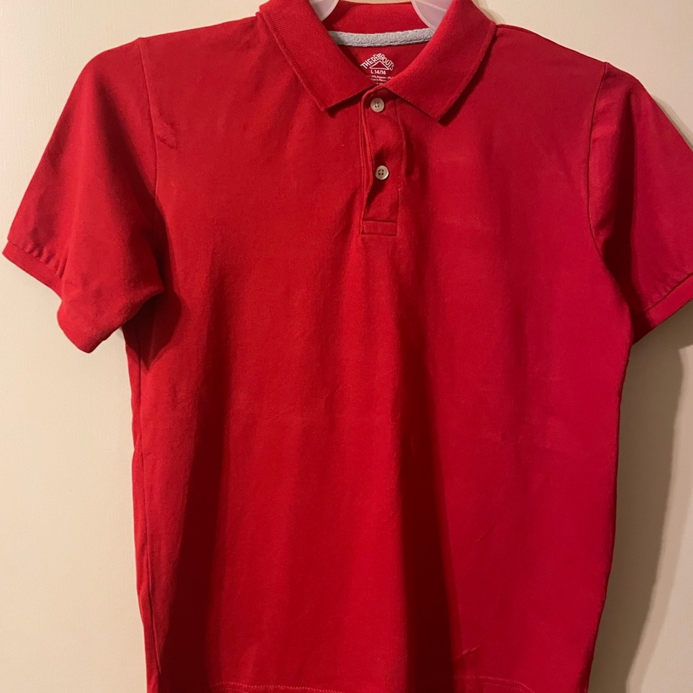 💙💙Boys Polo Style Shirt. Red. Size L (14/16) . Excellent Condition. Cleaned💙